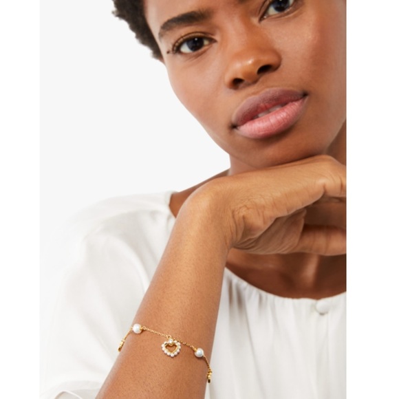 KATE SPADE • Shining Spade Pearl Heart Bracelet - Picture 2 of 4